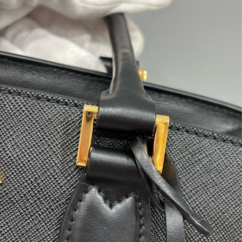 Prada 1BA164 黑防刮牛皮手提肩背兩用包-32