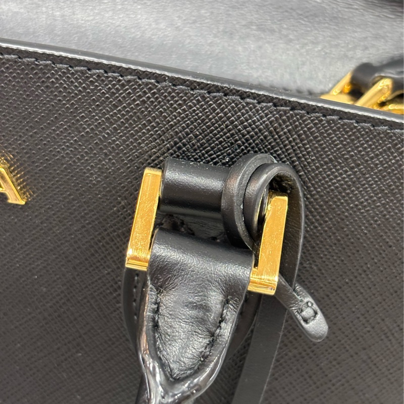 Prada 1BA164 黑防刮牛皮手提肩背兩用包-33
