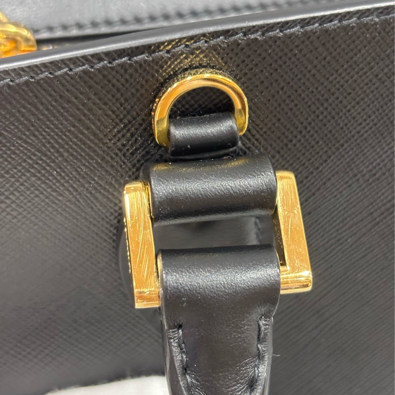 Prada 1BA164 黑防刮牛皮手提肩背兩用包-35