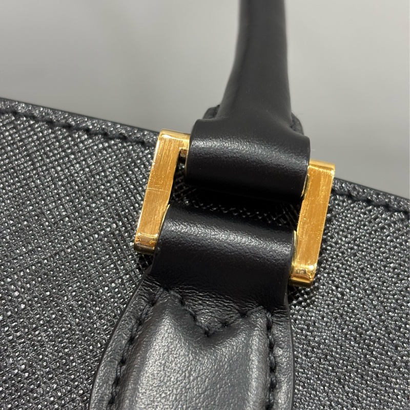 Prada 1BA164 黑防刮牛皮手提肩背兩用包-36