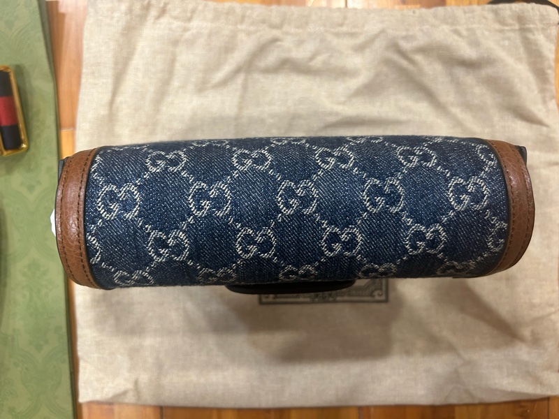 Gucci 1955 mini 雙肩帶 牛仔色（全新/完全沒背過）-4