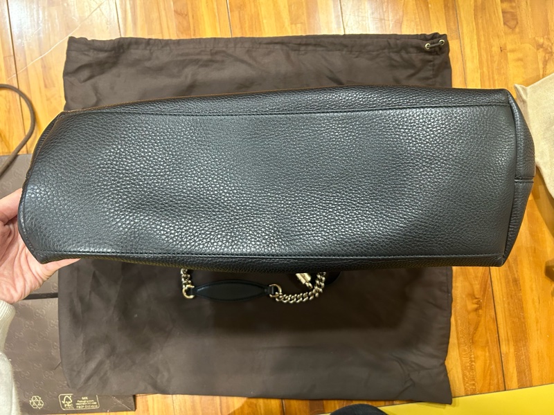 Gucci soho 流蘇雙鍊手提/肩背兩用包(黑色/9成新）-8