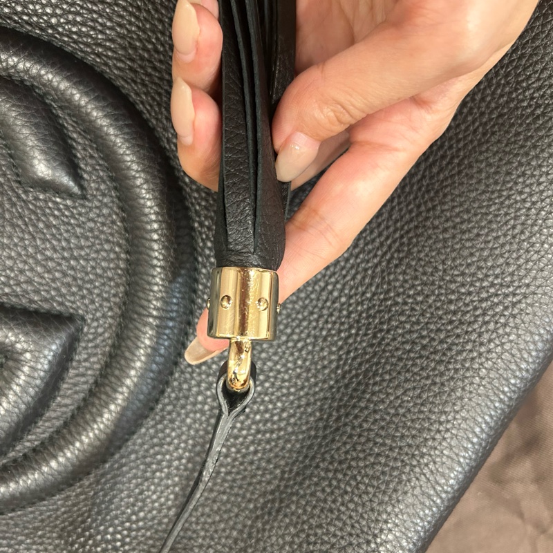 Gucci soho 流蘇雙鍊手提/肩背兩用包(黑色/9成新）-18