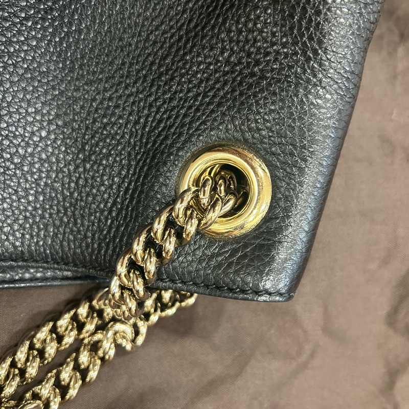 Gucci soho 流蘇雙鍊手提/肩背兩用包(黑色/9成新）-20