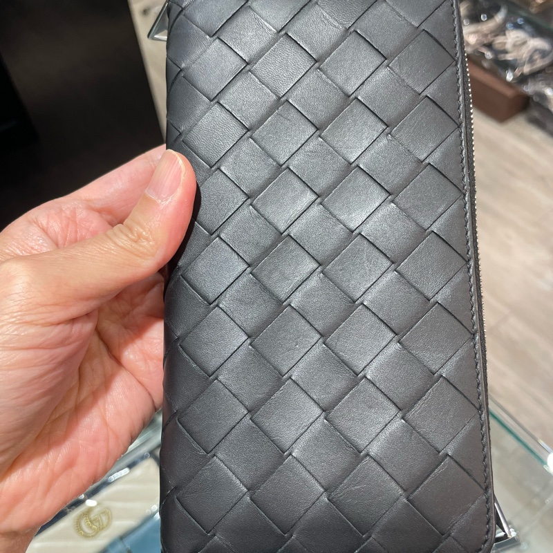 BV 全皮編織 拉鍊 長夾/皮夾 85成新-18