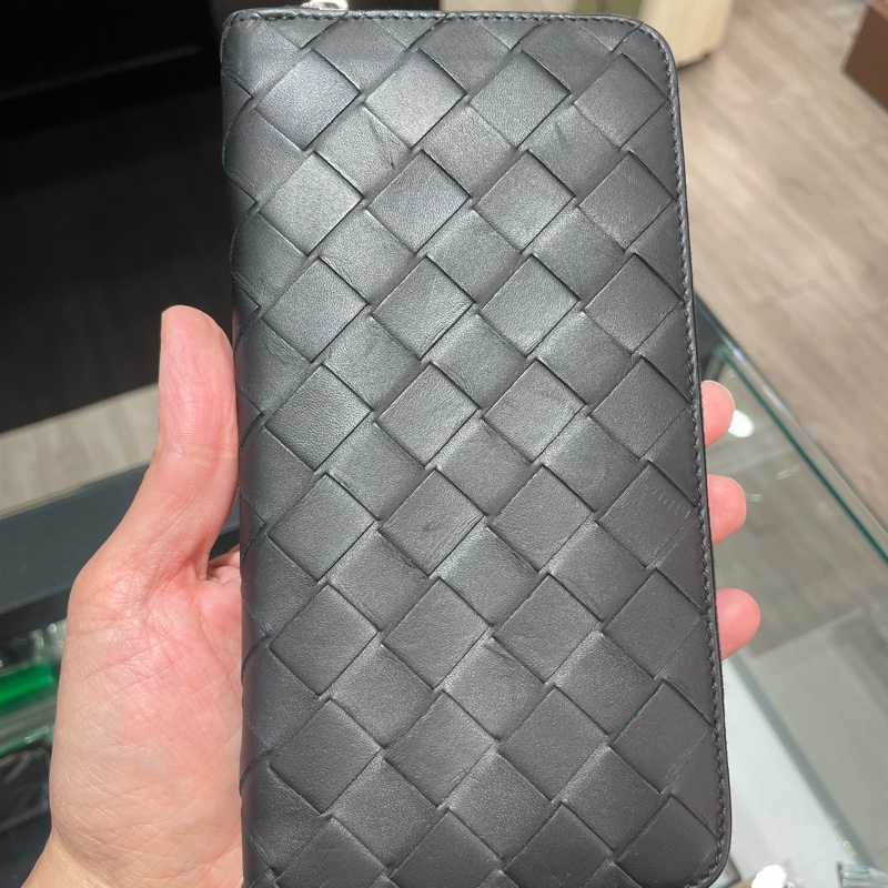 BV 全皮編織 拉鍊 長夾/皮夾 85成新-23