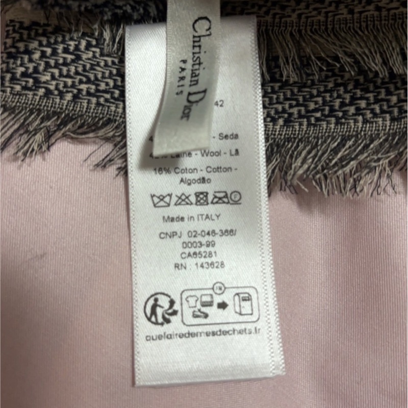 💖Dior 海軍藍老花logo薄款圍巾/披肩💖 全新全配 ✨不議✨-10