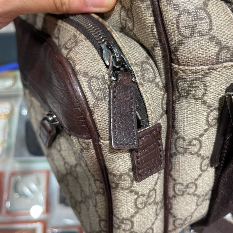 GUCCI 防水斜背包/側背包/雙層記者包 85成新-19