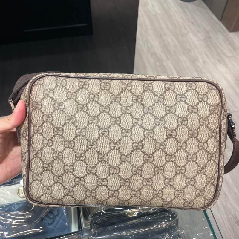 GUCCI 防水斜背包/側背包/雙層記者包 85成新-23