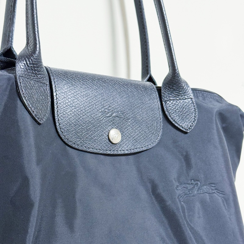longchamp 手提袋 LE PLIAGE GREEN系列刺繡短把再生尼龍摺疊水餃包-3