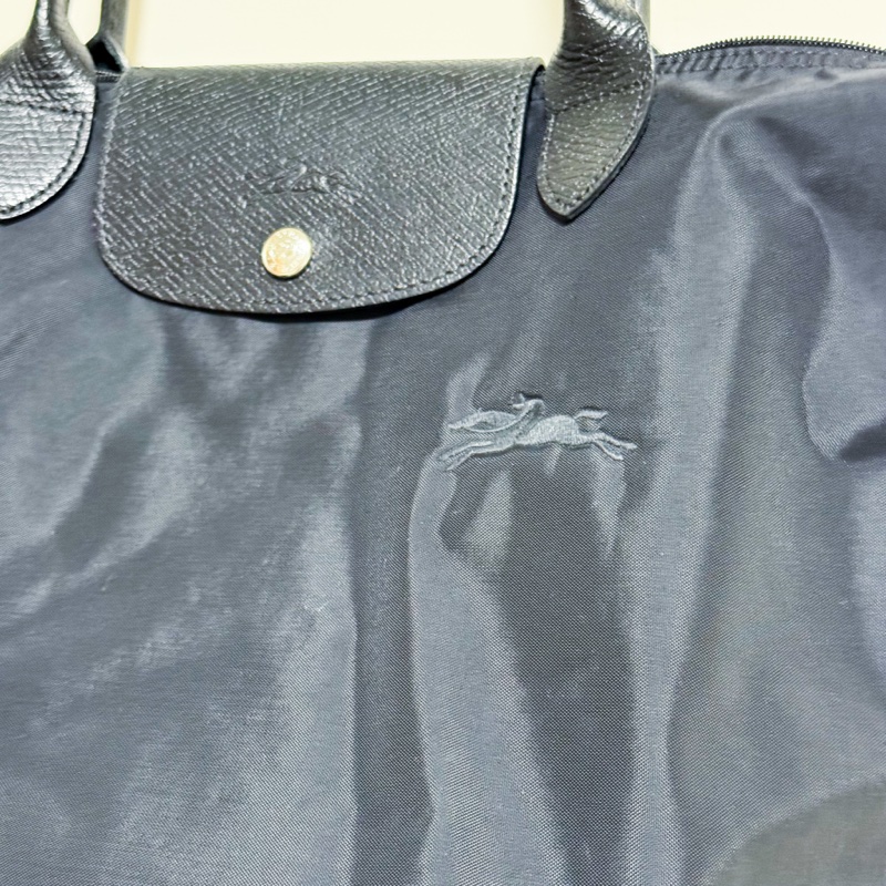 longchamp 手提袋 LE PLIAGE GREEN系列刺繡短把再生尼龍摺疊水餃包-4