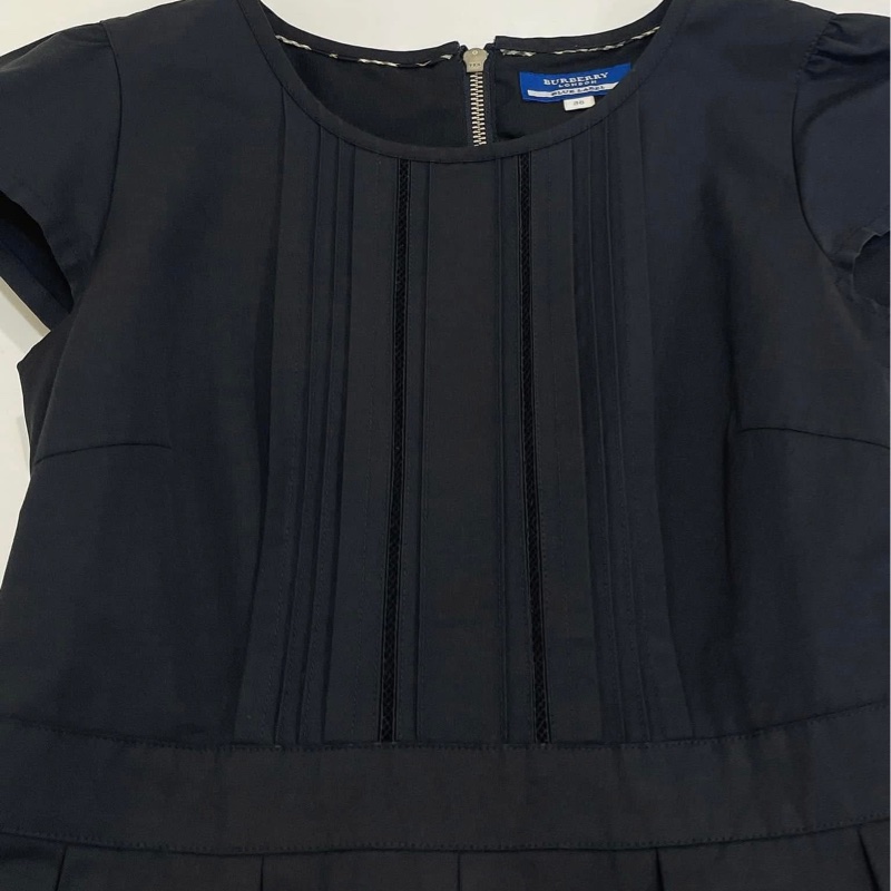 BURBERRY 藍標 深藍拉鍊打摺洋裝-5
