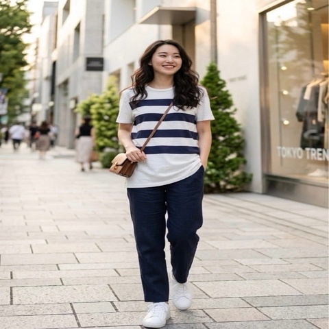 BURBERRY  BRIT 橫條紋戰馬短T