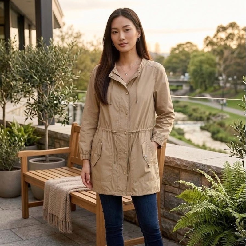 美國 MICHAEL KORS 束口長版外套-0