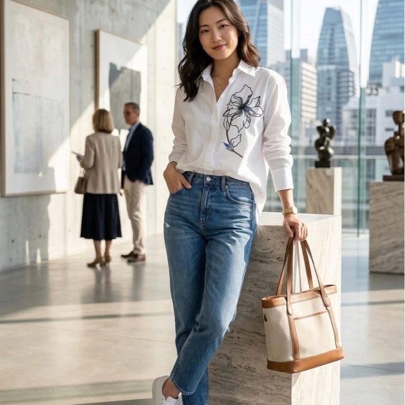 HUGO BOSS 刺繡長版襯衫-9