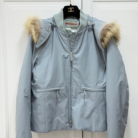 Prada Gore-Tex 連帽 毛領 防水外套 防風外套 夾克 外套