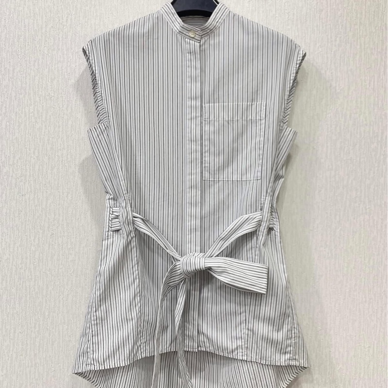 BURBERRY  London England 直條紋腰帶長版上衣-1