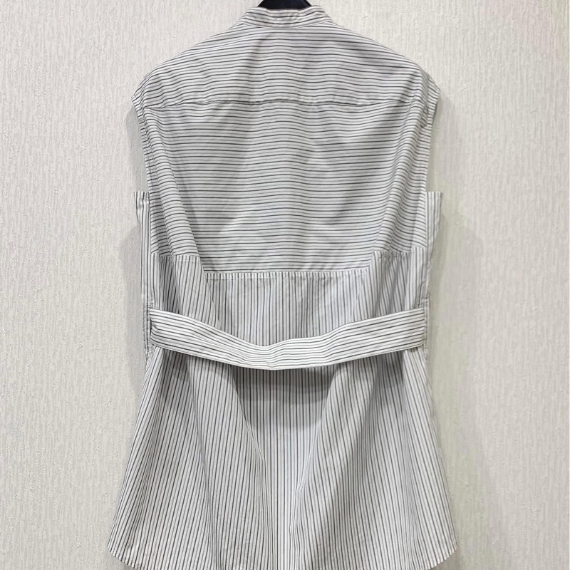 BURBERRY  London England 直條紋腰帶長版上衣-2