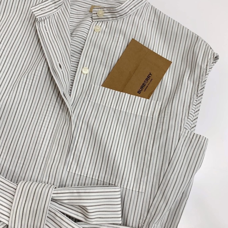 BURBERRY  London England 直條紋腰帶長版上衣-3