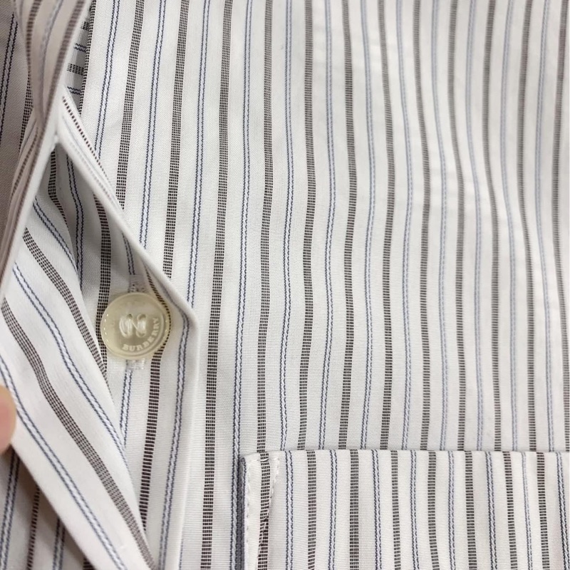 BURBERRY  London England 直條紋腰帶長版上衣-4