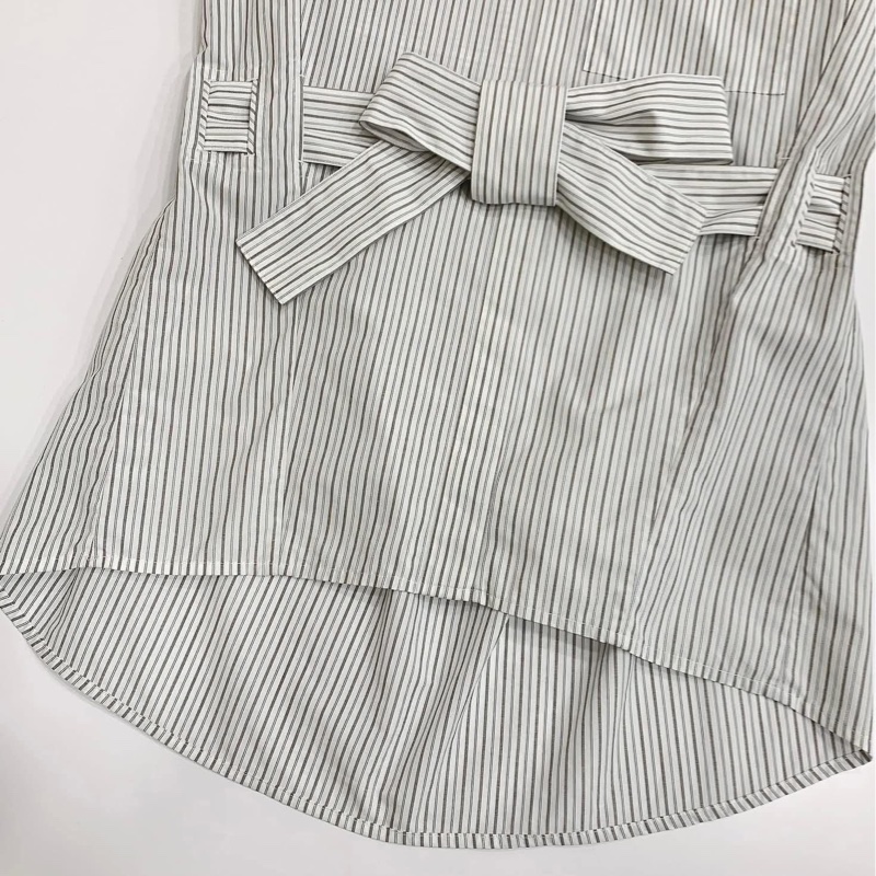 BURBERRY  London England 直條紋腰帶長版上衣-7