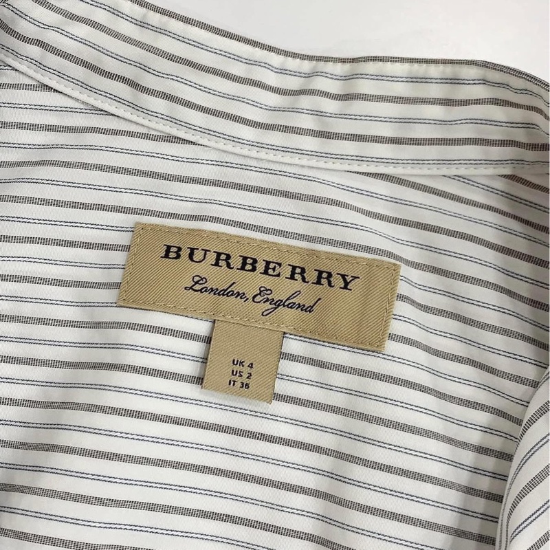 BURBERRY  London England 直條紋腰帶長版上衣-8