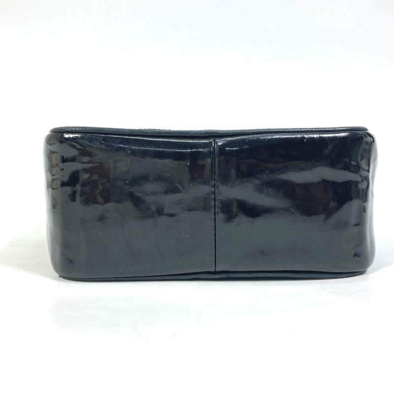 CHANEL CC Coco Mark Pochette 流蘇鏈條單肩包漆皮女士黑色-6