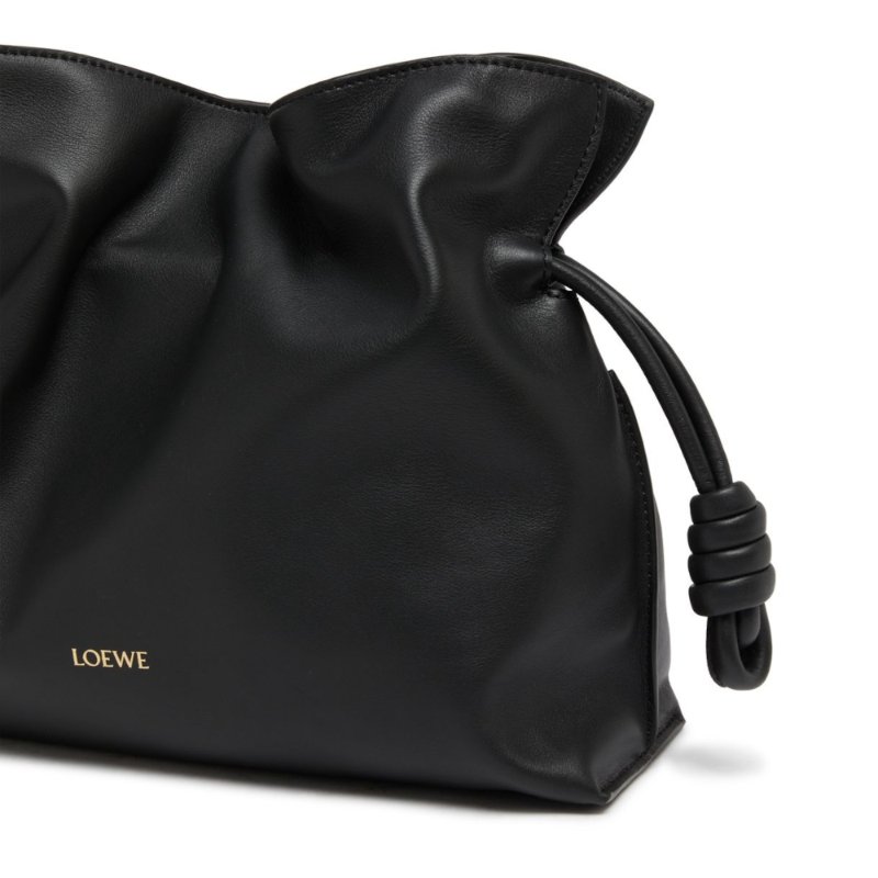 【LOEWE 羅威】Flamenco Clutch 中款 納帕小牛皮 手拿包 肩背包 斜背包 黑色-2