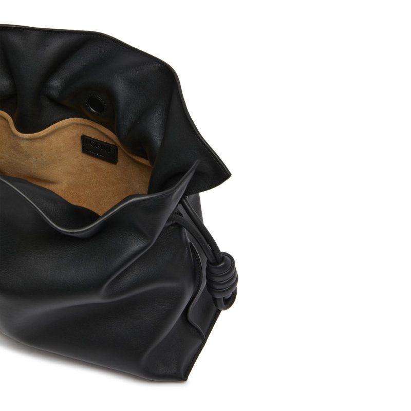 【LOEWE 羅威】Flamenco Clutch 中款 納帕小牛皮 手拿包 肩背包 斜背包 黑色-4