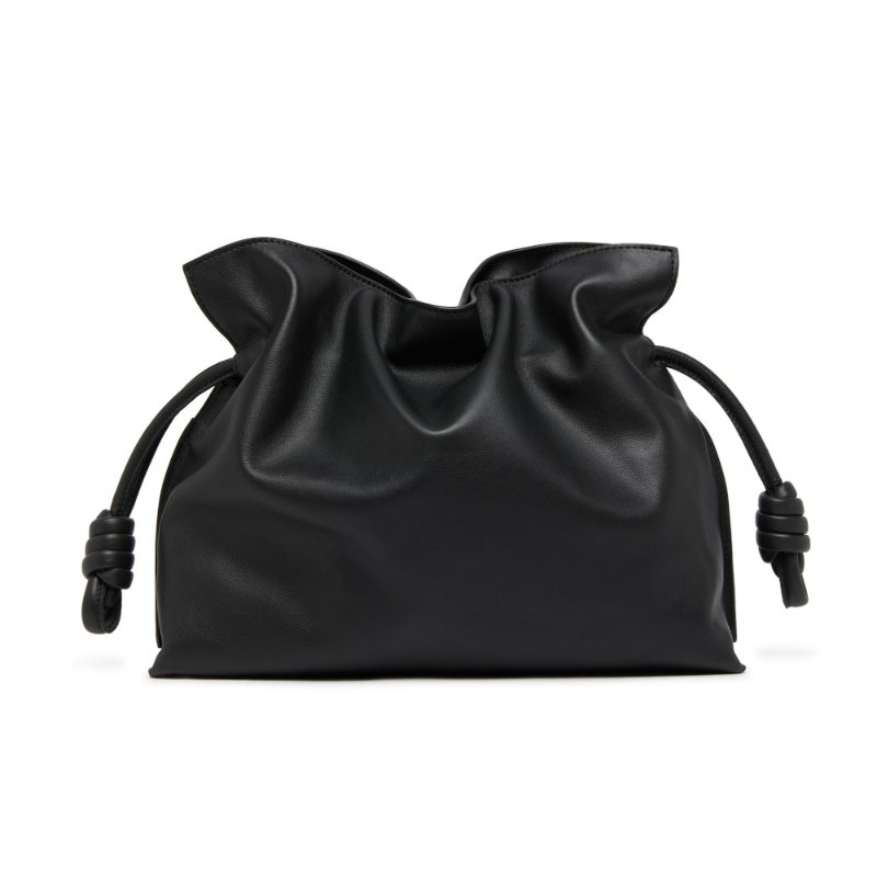 【LOEWE 羅威】Flamenco Clutch 中款 納帕小牛皮 手拿包 肩背包 斜背包 黑色-5