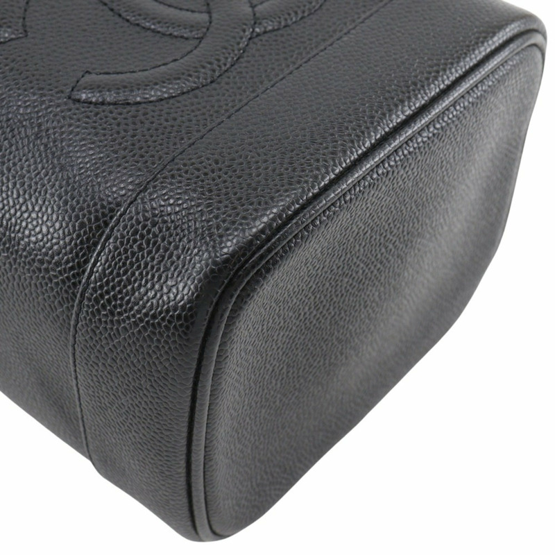 CHANEL 化妝包 Coco Mark 手提包 A01998 魚子醬色黑色女式-3