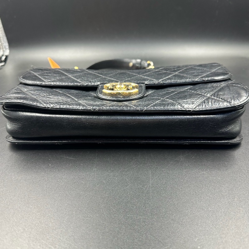 Chanel ·  經典黑金油蠟牛皮孟買鏈條包 中號 全網最低-15