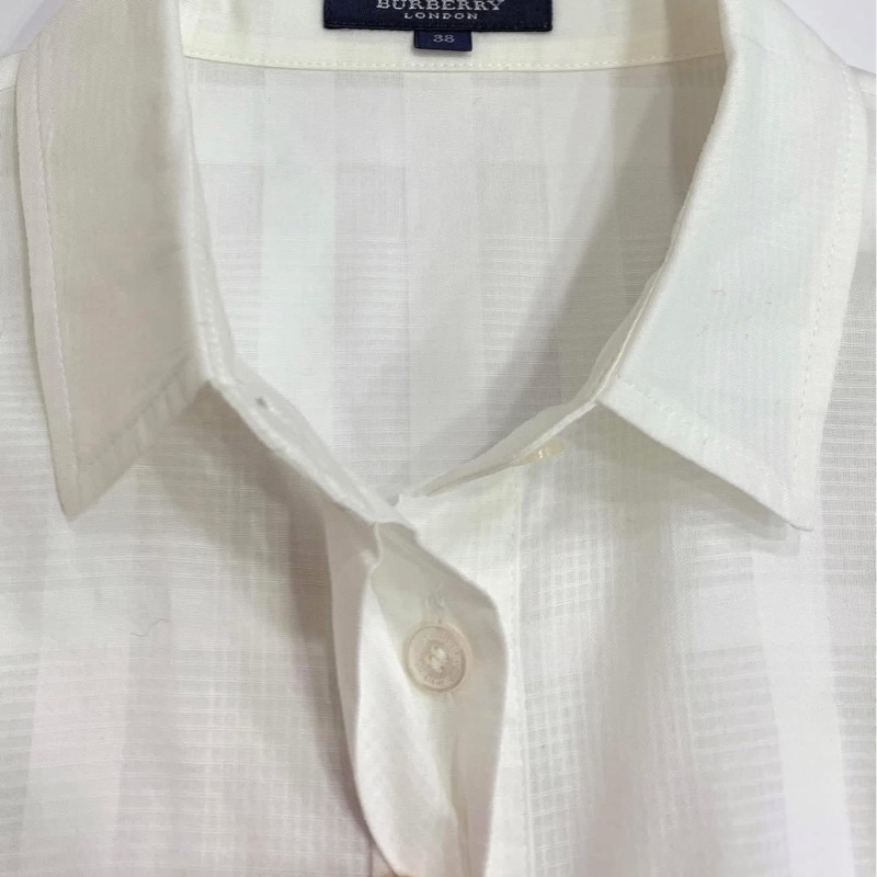 BURBERRY 倫敦 白格紋襯衫式長版背心-4