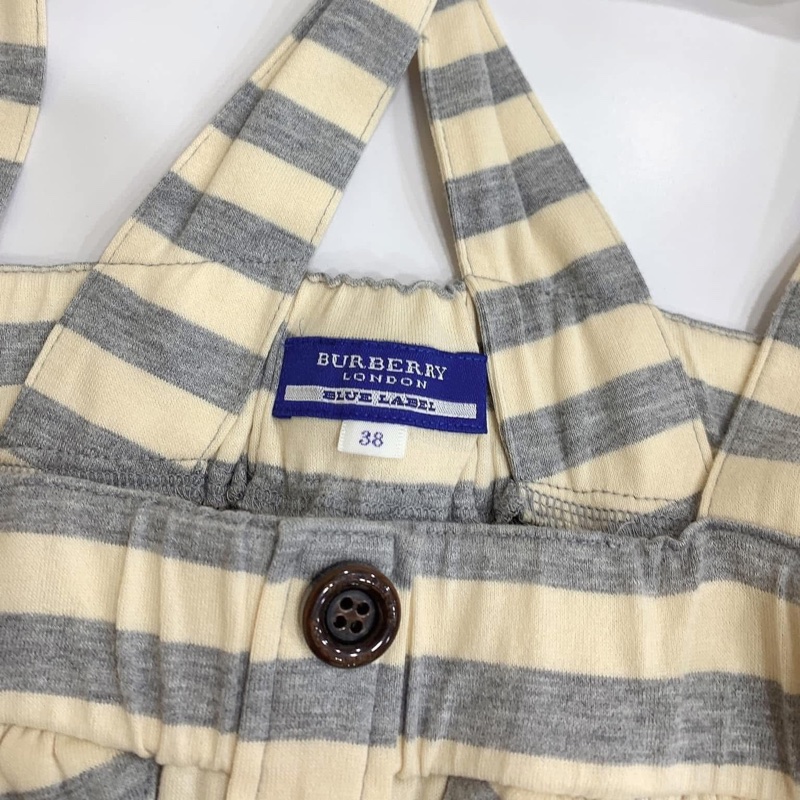 BURBERRY 藍標 吊帶橫條休閒洋裝-8