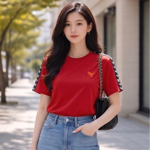 美國COACH 刺繡恐龍長版T