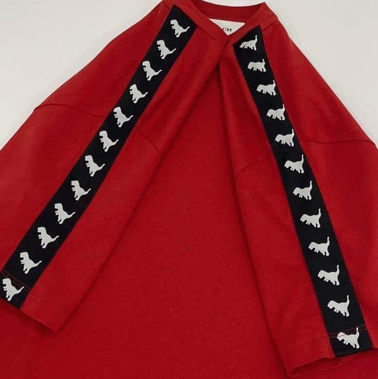 美國COACH 刺繡恐龍長版T-5