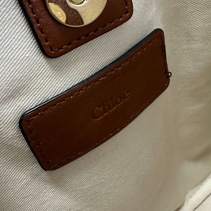 Chloe 經典品牌LOGO泰迪絨毛手提/肩背包(焦糖)-18