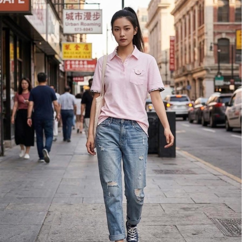 BURBERRY  藍標格紋滾邊戰馬口袋上衣-0