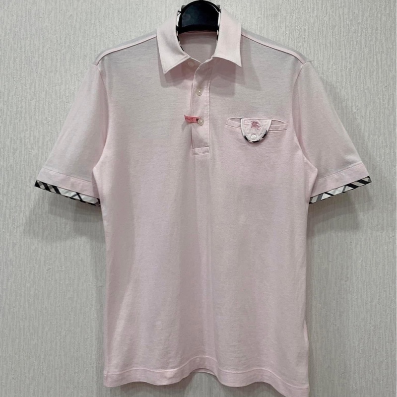 BURBERRY  藍標格紋滾邊戰馬口袋上衣-1