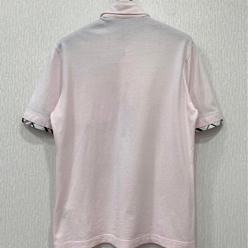 BURBERRY  藍標格紋滾邊戰馬口袋上衣-2