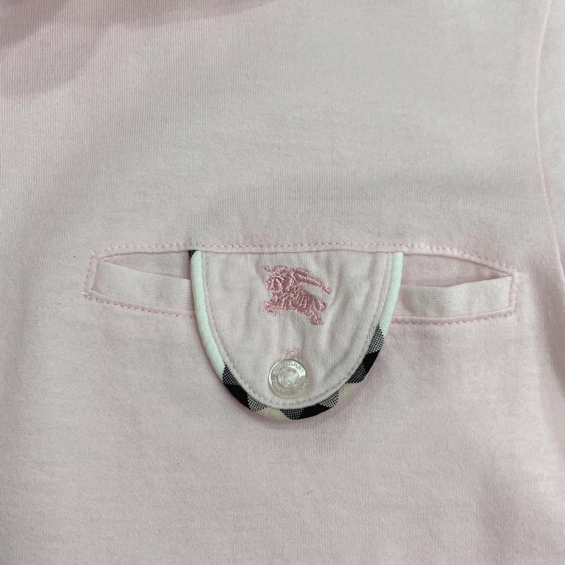 BURBERRY  藍標格紋滾邊戰馬口袋上衣-3