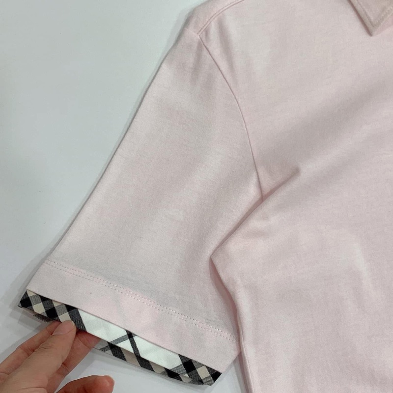 BURBERRY  藍標格紋滾邊戰馬口袋上衣-4