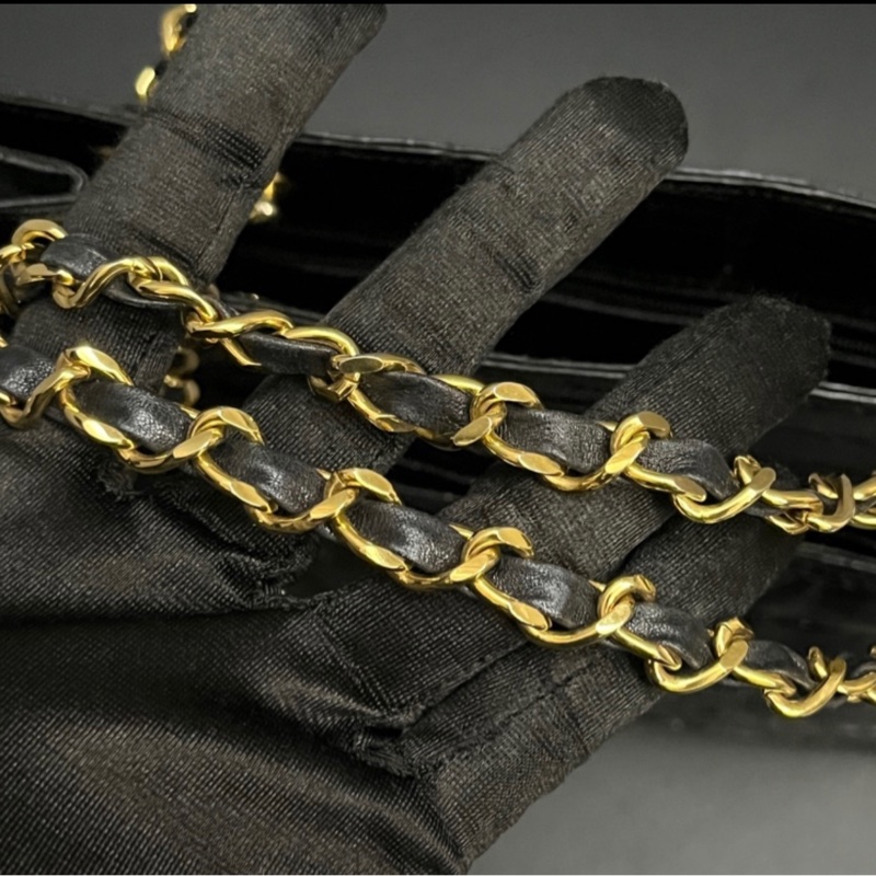 （稀世珍寶 真鱷魚皮🐊） Chanel 香奈兒 真鱷魚皮 黑金托特包 單肩包 肩背包-23