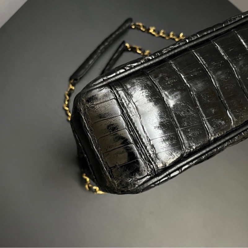 （稀世珍寶 真鱷魚皮🐊） Chanel 香奈兒 真鱷魚皮 黑金托特包 單肩包 肩背包-31