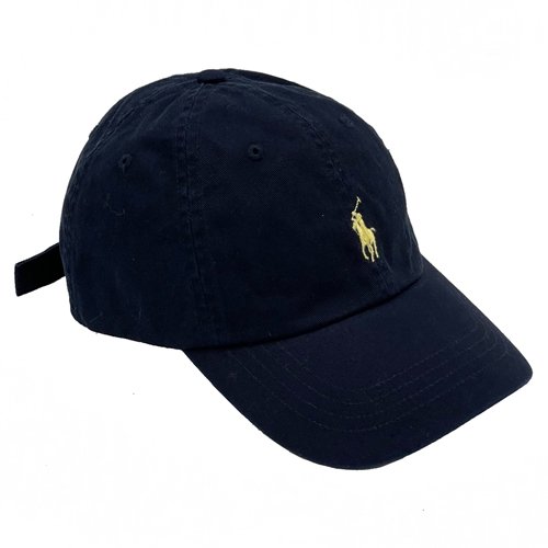 [全新] RALPH LAUREN POLO刺繡小馬LOGO鴨舌/棒球帽(深藍/米黃)-1
