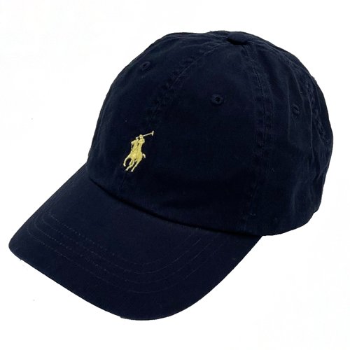 [全新] RALPH LAUREN POLO刺繡小馬LOGO鴨舌/棒球帽(深藍/米黃)-2