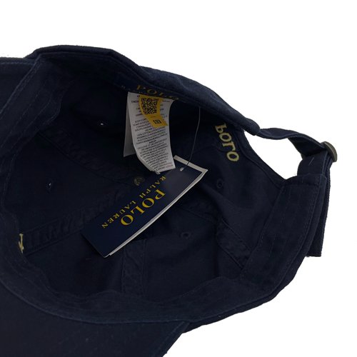 [全新] RALPH LAUREN POLO刺繡小馬LOGO鴨舌/棒球帽(深藍/米黃)-4
