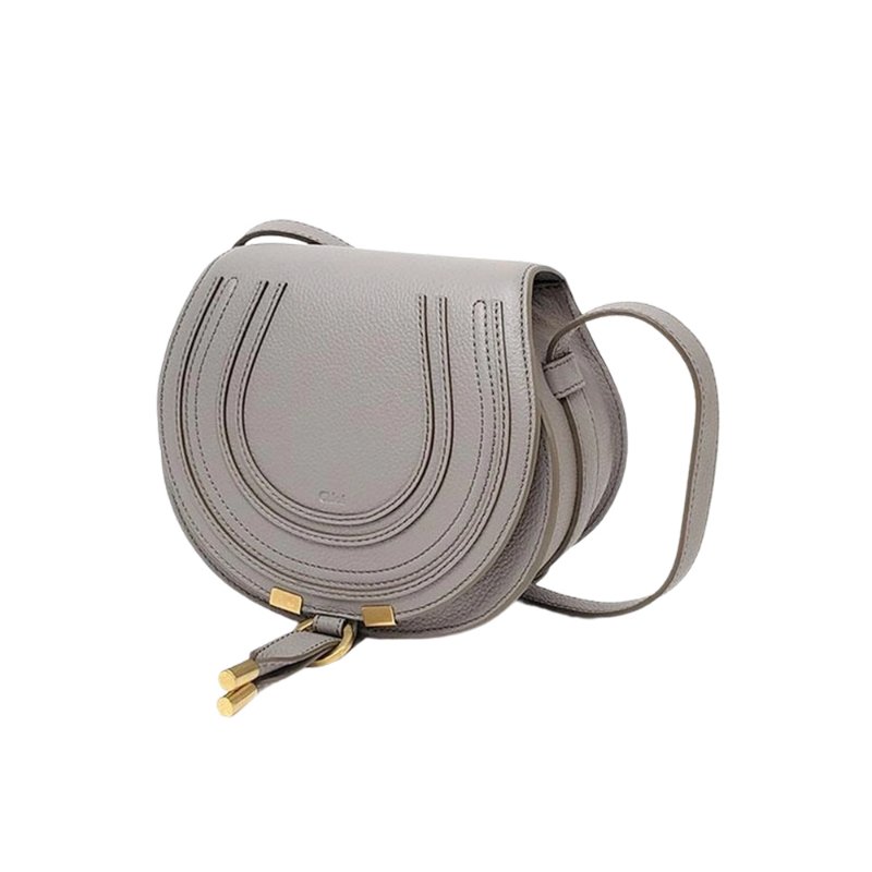 Chloe Small Marcie Saddle Crossbody Bag for Women in Cashmere Grey (CHC22AS680I31-053)-1