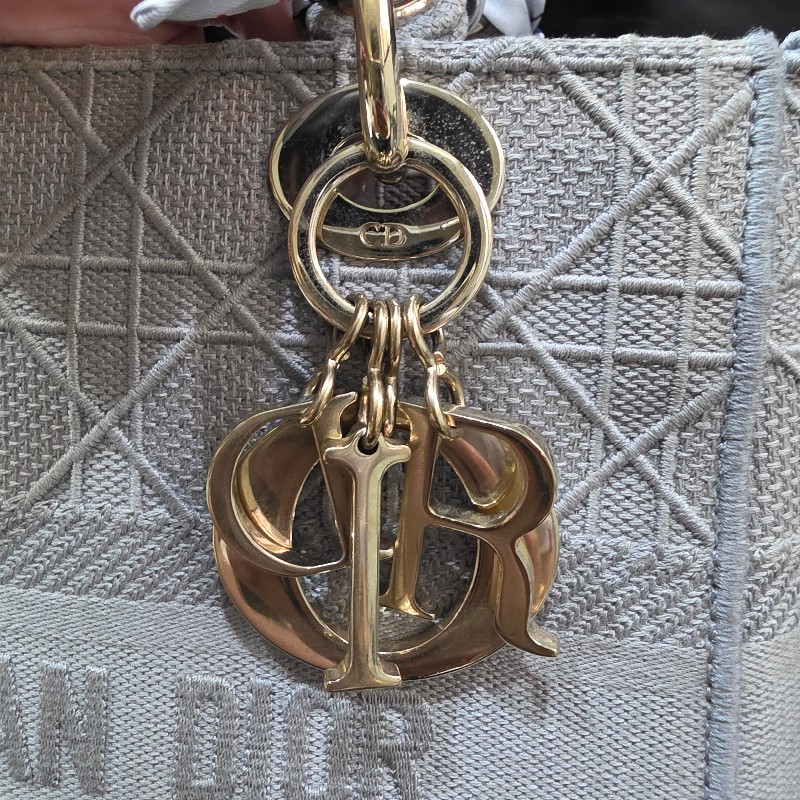 ❤️超美刺繡LADY DIOR D-LITE 黛妃包灰-20