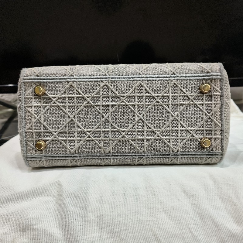 ❤️超美刺繡LADY DIOR D-LITE 黛妃包灰-9